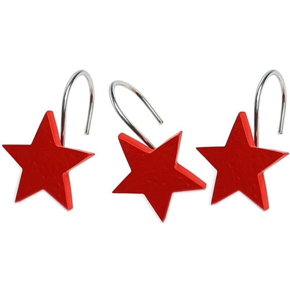 Set of 12 Creative Star Shower Curtain Hooks Resin - Picture 2 of 2